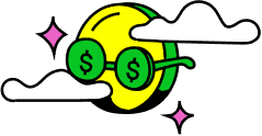 Illustration: coin with glasses representing easy setup.