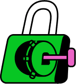 Illustration: padlock representing security.